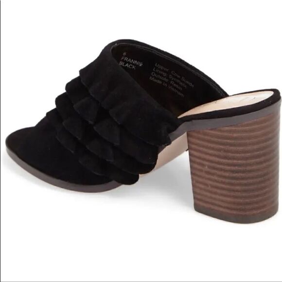 SOLE SOCIETY the FRANNIE Sandal Chunky Heel Open Toe Mules in Black Women's 9.5 - Picture 3 of 13